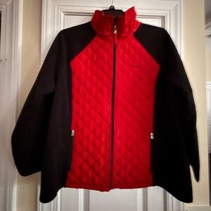 LRL Lauren Women's black fleece, red quilted Jacket. Size 2X